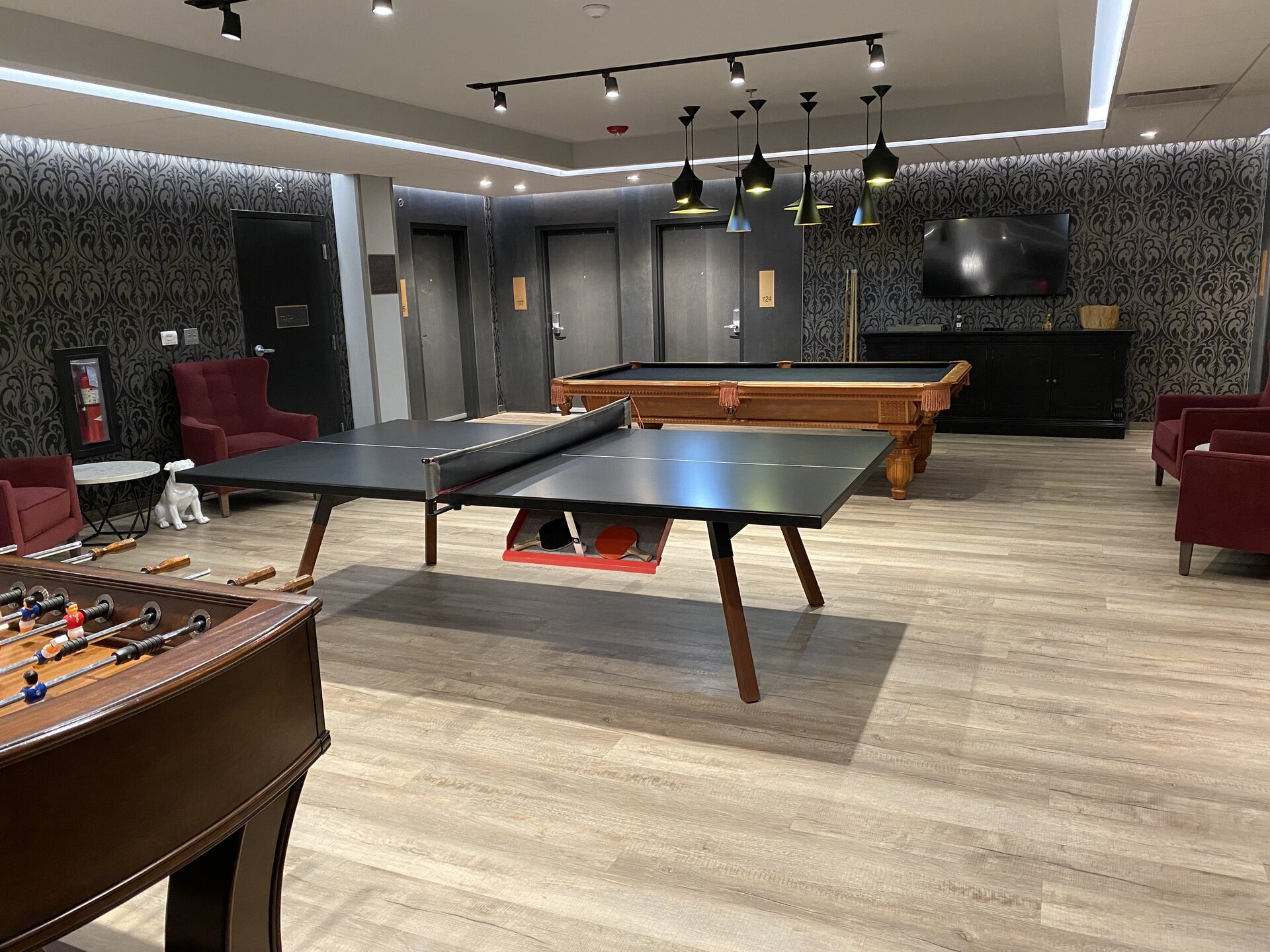 Ping pong and pool tables